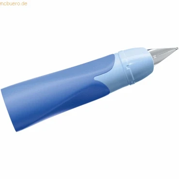 Abbildung von Linkshänder Griffstück für ergonomischen Schulfüller mit Standard Feder M STABILO EASYbirdy Pastel in blau/hellblau