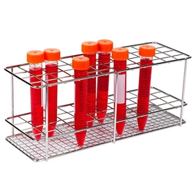 Abbildung von neoLab Gestell aus Edelstahl für 16mm Reagenzglas, Silber, 4 x 12 Reihen, 250mm 100mm 90mm