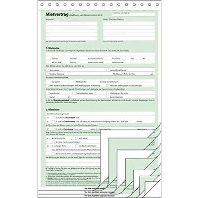 Abbildung von Sigel Formularblock Mietvertrag DIN A4 selbstdurchschreibend 1 Durchschlag 4 x 2 Bl.