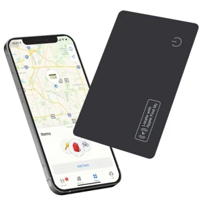 Abbildung von Reyke Dünne Geldbörsen Tracker Karte, wiederaufladbarer Geldbörsenfinder, kompatibel mit Apple Find My (nur iOS), Gegenstandsortierer für Gepäckanhänger, Handys, Reisepässe
