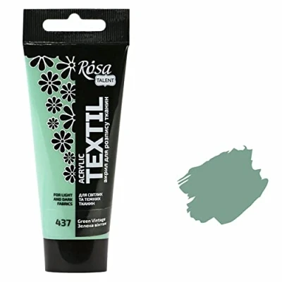 Abbildung von 7 Artists Stoffmalfarben Stofffarben Textilfarbe Vintage Grün Acrylfarbe Auf Wasserbasis Flasche 60 ml Waschmaschinenfest Nach Fixierung Hochdeckend Für Dunkle Stoffe Deckweiß