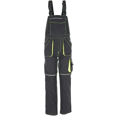 Abbildung von Planam Größe 54 Unisex Basalt Neon Latzhose anthrazit gelb Modell 6230