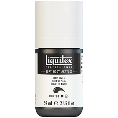 Abbildung von Liquitex 1959276 Professional Acrylfarbe Soft Body Künstlerfarbe in cremiger deckender Konsistenz, hohe Pigmentierung, lichtecht &amp; alterungsbeständig, 59ml Flasche Marsschwarz