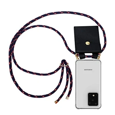 Abbildung von Cadorabo Handykette kompatibel mit Samsung Galaxy S20 Ultra Schutzhülle TPU Silikon Case Necklace Design Slim Kratzfest Kordel Band Etui Rundumschutz Hülle für in Blau