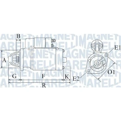 Abbildung von MAGNETI MARELLI 063720349010 Anlasser 12 0,9 MITSUBISHI: GALANT 4, L200 III Pickup, PAJERO 2, HYUNDAI: COUPE