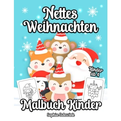 Abbildung von Nettes Weihnachten Malbuch ab 4: Kinder Mädchen Geschenke Mitbringsel Kindergeburtstag