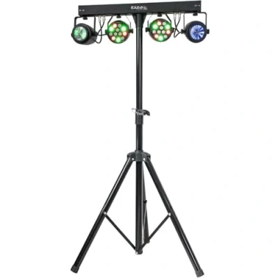 Abbildung von Ibiza DJLIGHT60 Lichtständer mit 2 PAR RGBB &amp; MOON FOWER RGBBBA Scheinwerfern 4 in 1 LED Pack