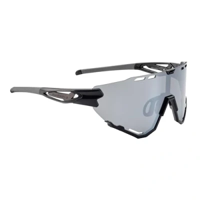 Abbildung von SWISSEYE Mantra Sportbrille (100% UVA , UVB und UVC Schutz, verstellbarer Nasenbereich, splitterfreies Material TR90, inkl. Etui, Mikrofaserbeutel), black shiny/anthracite