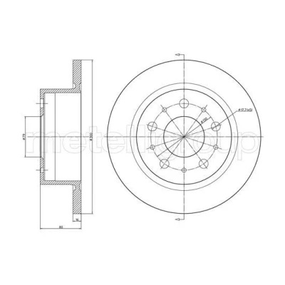 Abbildung von METELLI 23 0911C Bremsscheibe 300,0 16,0 5 79,0 voll lackiert FIAT: Ducato III Pritsche / Fahrgestell, Kastenwagen, Bus