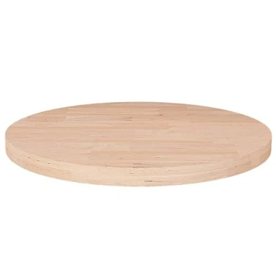 Abbildung von vidaXL Runde Tischplatte Massivholzplatte Eichenplatte Holzplatte Platte Ersatztischplatte Ø30x2,5cm Unbehandeltes Massivholz Eiche