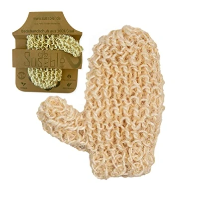 Abbildung von Susable Badehandschuh, Massagehandschuh, Peeling Handschuh, 100% Sisal, Sanftes mit Massageeffekt