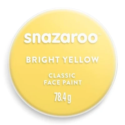 Abbildung von Snazaroo 1175222 Kinderschminke, hautfreundliche hypoallergene Gesichtschminke auf Wasserbasis, wasservermalbar, parabenfrei, 75ml Topf Leuchtendgelb