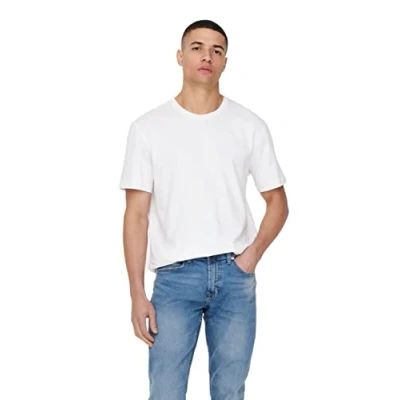 Abbildung von Only &amp; Sons Tshirt basic, Herren, Größe: XS, White