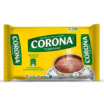 Abbildung von Corona Kakaozubereitung mit Zuckertablette zum Schmelzen in der Tasse Kolumbianisches Produkt Ideal für eine gute Chocolatada 10 Tabletten 250 Gramm netto