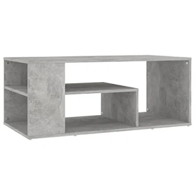 Abbildung von vidaXL Couchtisch mit Stauraum Beistelltisch Wohnzimmertisch Kaffeetisch Sofatisch Teetisch Tisch Wohnzimmer Betongrau 100x50x40cm Holzwerkstoff