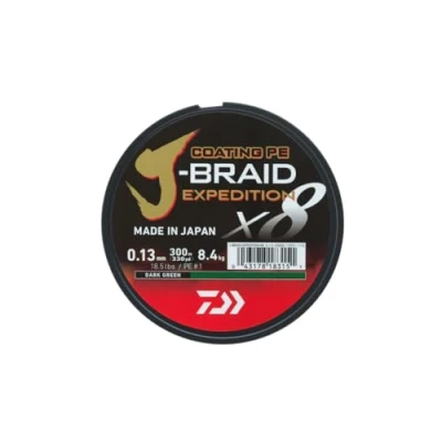 Abbildung von Daiwa J Braid Expedition X8E Geflochten Schnur Dark Green 0.06mm/5.2kg (150m) Geflochtene