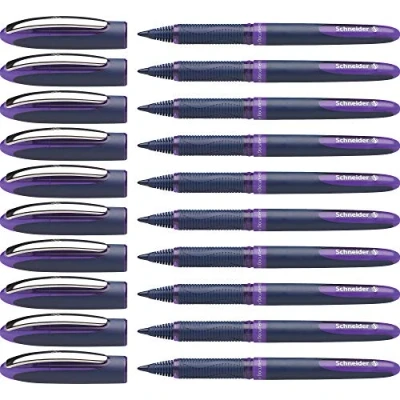 Abbildung von Schneider 183008 One Business Tintenroller (Dokumentenecht mit 0,6 mm Strichstärke, Made in Germany) 10er Pack,violett