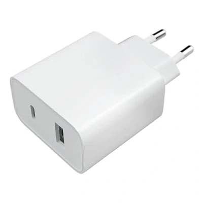 Abbildung von Originele power adapter oplader USB C &amp; A aanlsuiting 33 Watt von Xiaomi Weiß Kunststoff