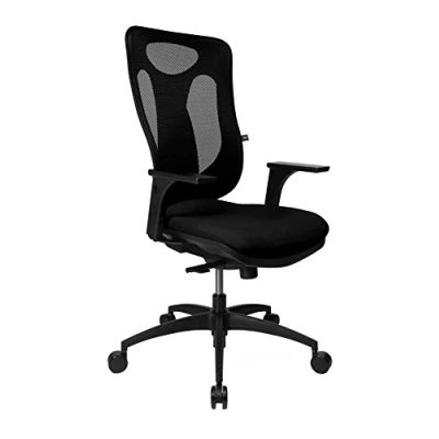 Abbildung von Topstar Net Pro 100 inklusive höhenverstellbaren Armlehnen Bürostuhl, Stoff, schwarz, 59 x 56 120 cm