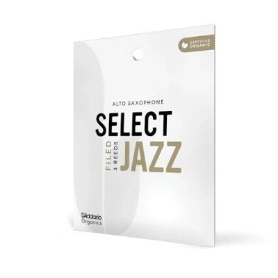 Abbildung von Gefeilte D&#039;Addario Organic Select Jazz Blätter für Altsaxophon, Stärke 3, weich, einzeln verpackt, 3er Packung