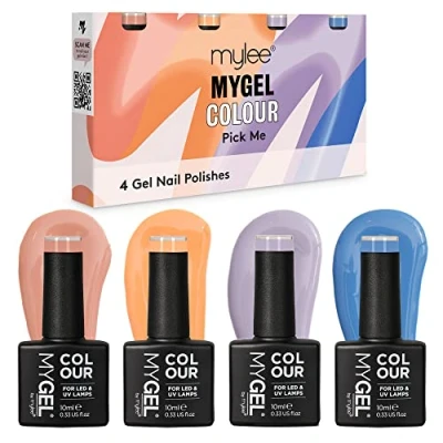 Abbildung von MyGel von MYLEE Pick Me Gel Nagellack Set 4x10ml UV/LED Nail Art Maniküre Pediküre für den Professionellen Einsatz im Wohnzimmer und zu Hause Langlebig Einfach Anzuwenden