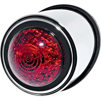 Abbildung von Shin Yo LED Rücklicht OLD SCHOOL TYP1 Ø56mm chrom rotes Glas
