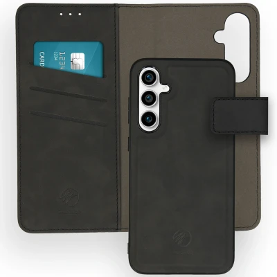 Abbildung von Samsung Galaxy S23 FE Hülle Kunstleder iMoshion Klapphülle/2 in 1 Case Handyhülle Schwarz