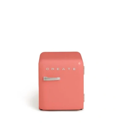 Abbildung von CREATE / Retro FRIDGE 50 SILVER/Kühlschrank in Terrakotta, Griff Silber 85W, Minibar, eine Regalfläche, Design, 50cm, zwei Ablagen, 48L Fassungsvermögen, energiesparend, 50x44x49,8cm