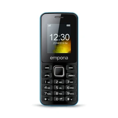 Abbildung von Emporia Dual SIM Handy schwarz blau mit Taschenlampe, MD212_001