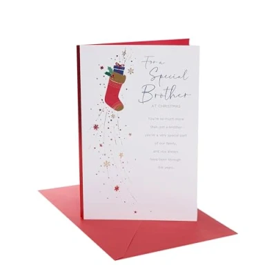 Abbildung von UK Greetings Weihnachtskarte für Bruder, sentimentales Design