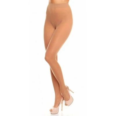 Abbildung von GLAMORY Damen Feinstrumpfhose Satin 20 DEN, Braun (Teint), Large (Herstellergröße: L (44 46))
