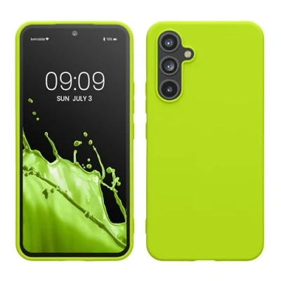 Abbildung von kwmobile Hülle kompatibel mit Samsung Galaxy A54 5G TPU Silikon Handyhülle Schutzhülle stoßabsorbierend flexibel Case in Neon Gelb
