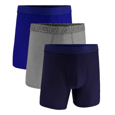 Abbildung von Men&#039;s Under Armour Performance Tech Mesh 6&quot; 3 Pack Solid Boxer Briefs