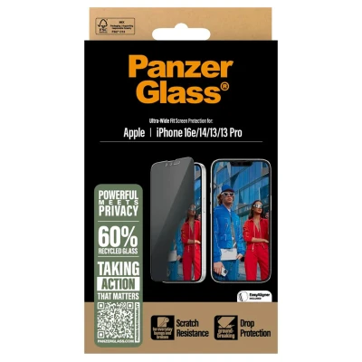 Abbildung von PanzerGlass Privacy UWF iPhone 16e, 14, 13, 13 Pro *BULK