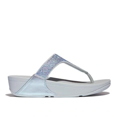 Abbildung von Fitflop Dianette &quot;LULU CRYSTAL EMBELLISHED TOE POST SANDALS HOTFIX&quot;, Keilabsatz, Sommerschuh, Zehentrenner mit weichem Zehensteg