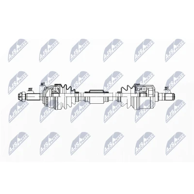 Abbildung von NTY NPW HY 611 Antriebswelle Vorderachse rechts 937 Schaltgetriebe HYUNDAI: Matrix