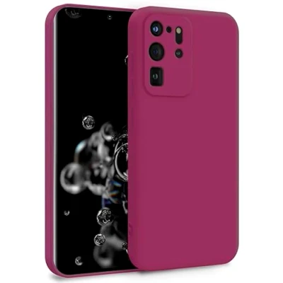Abbildung von MyGadget Hülle für Samsung Galaxy S20 Ultra Zweilagige Handyhülle mit Kameraschutz Cover Innenfutter &amp; Silikon außen Wein Rot