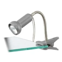Abbildung von EGLO Klemmlampe Fabio, Klemmleuchte, Klemmspot aus Metall und Kunststoff in Silber, Lampe mit Klemme Schalter, Leselampe E14