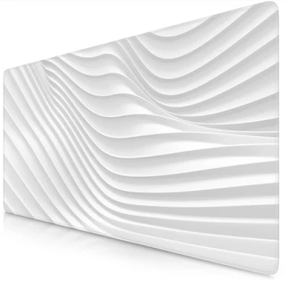 Abbildung von TITANWOLF XXL Speed Gaming Mauspad 900 x 400mm Mousepad Tischunterlage Large Size verbessert Präzision und Geschwindigkeit White Wave