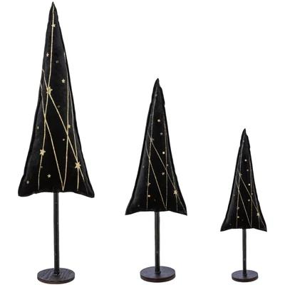 Abbildung von Creativ deco Dekobaum &quot;Weihnachtsdeko&quot;, aus Samtstoff mit Applikationen in 3 Größen: 30x9, 40x13, 55x17 cm
