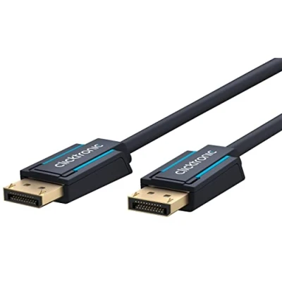 Abbildung von Clicktronic DisplayPort Kabel 1.4 mit Stecker auf DP / 4320p 8k 60 Hz 2160p 4K 120 Hz/UHD/FullHD/für Gaming Monitor Grafikkarte Laptop TV/Vergoldet 2m