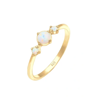 Abbildung von Elli GEO TRIO Ring goldcoloured, Damen, Größe: 54, Gold coloured