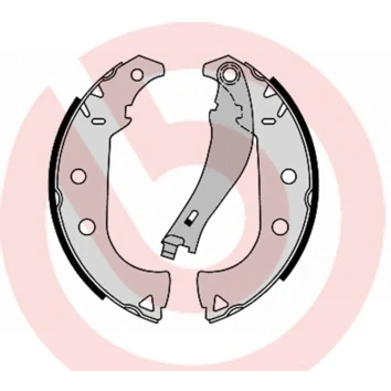Abbildung von BREMBO S 23 556 Bremsbacken 229 42 mit Handbremshebel LANCIA: Musa, FIAT: Idea, Strada Pickup, Palio I Weekend
