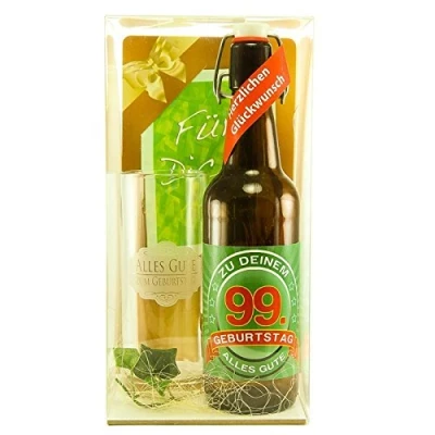 Abbildung von Bier Geschenk zum 99.Geburtstag Geburtstagsgeschenk neunundneunzigster Geburtstag Geschenkset 99.