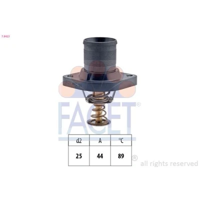 Abbildung von FACET 7.8423 Kühlwasserthermostat 89 Made in Italy OE Equivalent mit Dichtung PEUGEOT: 308 I Schrägheck, SW, 206 Schrägheck