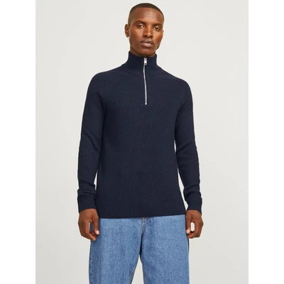 Abbildung von Jack &amp; Jones Jjpannel HALF ZIP Strickpullover, Herren, Größe: Medium, Navy blazer