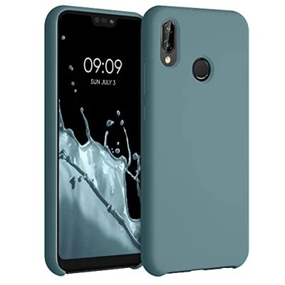 Abbildung von kwmobile Hülle kompatibel mit Huawei P20 Lite Silikon Handy Case Handyhülle weiche Oberfläche kabelloses Laden Arctic Night