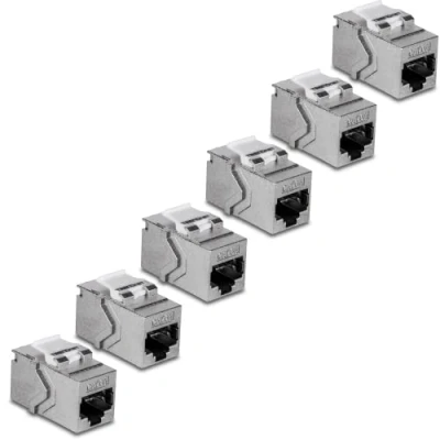 Abbildung von TRENDnet TC KC06C6A, Cat6A RJ45 Keystone Inline Koppler Buchse, 6er Pack, Buchse auf für Wandplatten, Leere geschirmte Patchpanels, Ethernet Extender Adapter