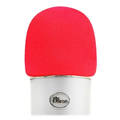 Abbildung von YOUSHARES Yeti Microphone Windscreen Pop Filter Windschutz Schaumstoff Popschutz für Blue Yeti, Pro, MXL, Audio Technica Mikrofone (Rot）