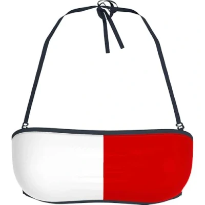 Abbildung von Tommy Hilfiger CORE FLAG Bandeau Bikinitop, Damen, Größe: 38 40, Dark night navy